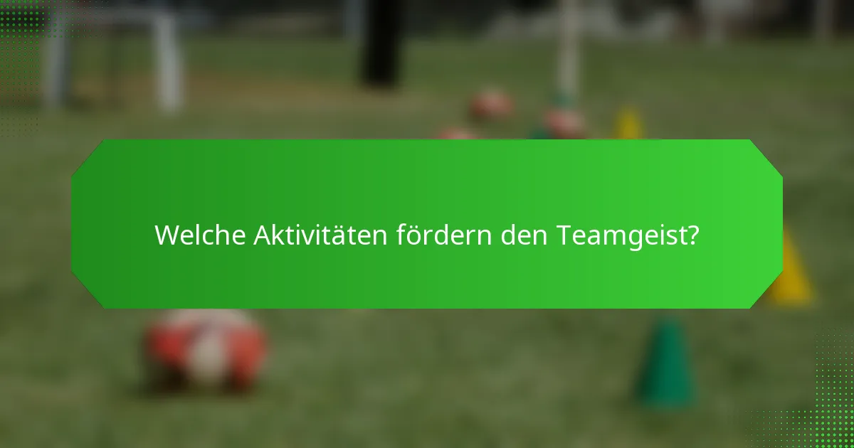 Welche Aktivitäten fördern den Teamgeist?