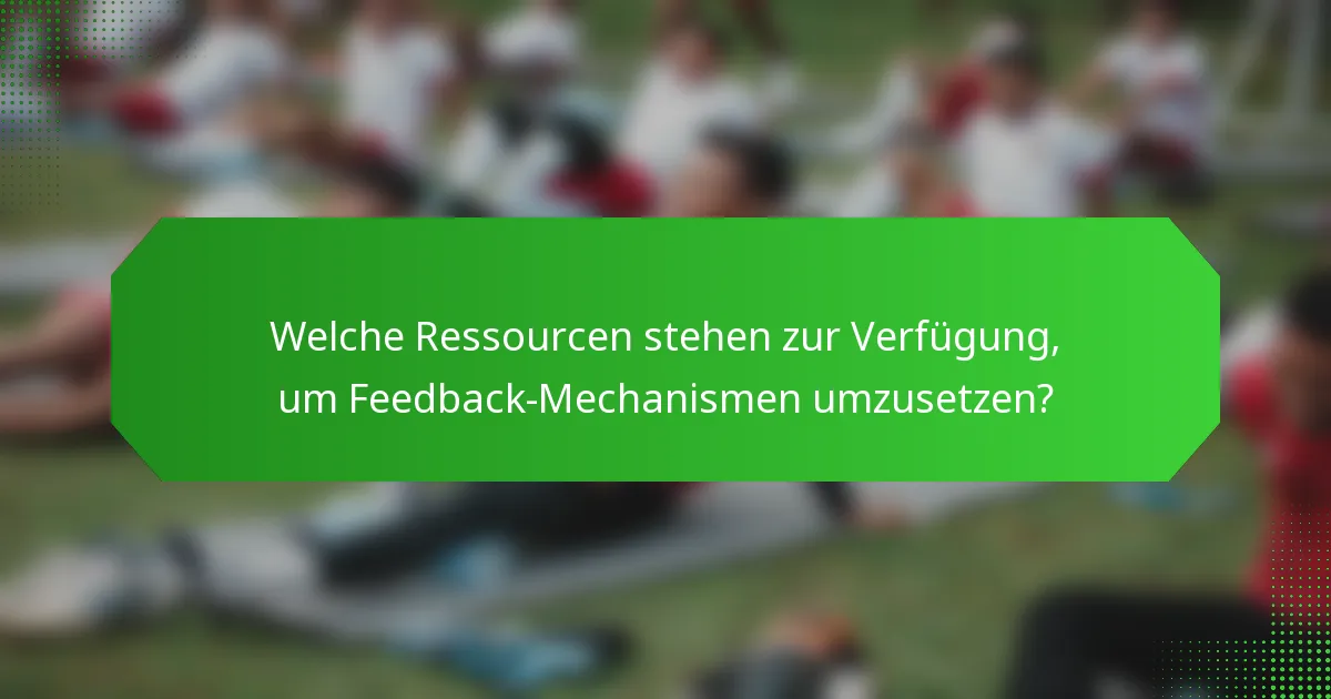 Welche Ressourcen stehen zur Verfügung, um Feedback-Mechanismen umzusetzen?
